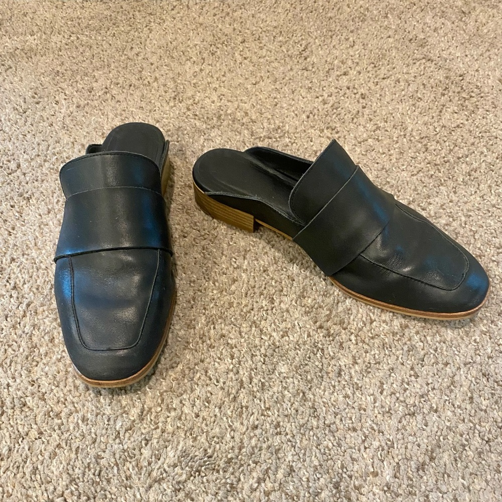 Free People Black Leather At Ease Loafer Size 7.5